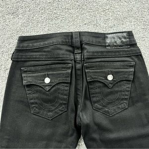 True Religion Women’s Black Jeans Size 25 Rhinestone Buttons & Hardware